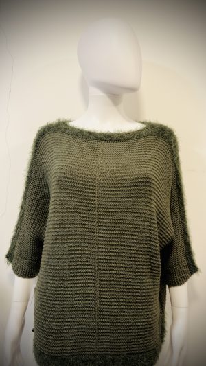 Fur ribbed jumper